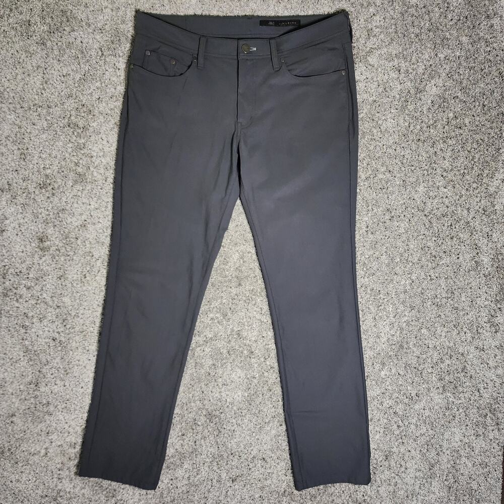 J Hilburn JBC Pants Mens Sz 33 Gray 5 Pocket Twill‎ Chino Golf Travel Office EUC